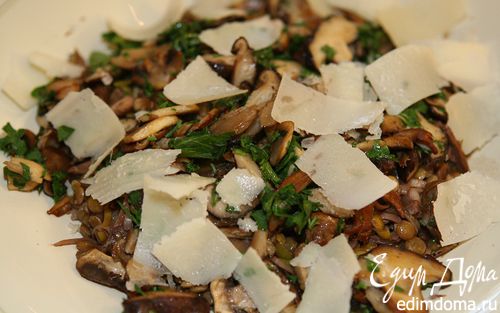 Рецепт Салат с чечевицей и грибами