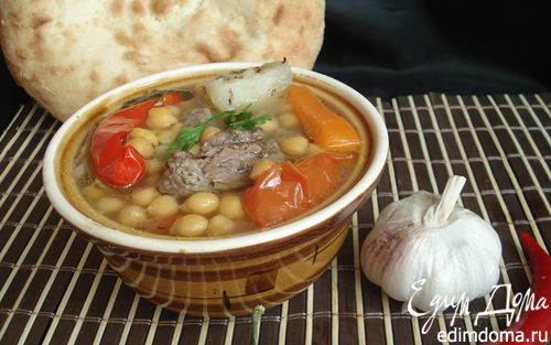 Рецепт Паровой нутовый суп с мясом и овощами