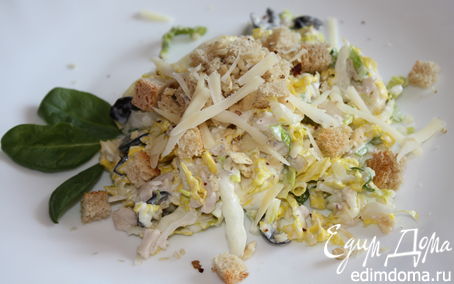Рецепт Салат из курицы, пекинской капусты и маслин