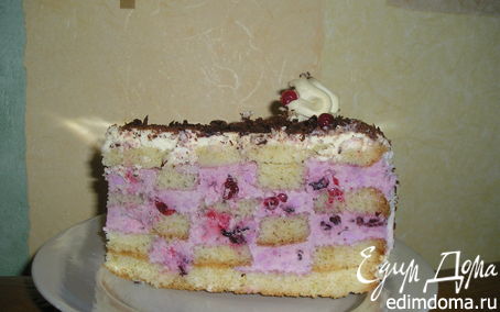 Рецепт Шахматный торт с ягодным кремом