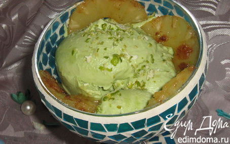 Рецепт Мороженое из авокадо с жареным ананасом