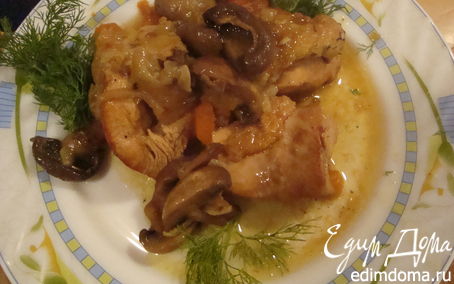 Рецепт Курица с грибами в ананасовом соусе