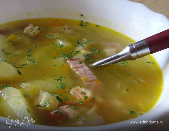 Гороховый суп с копчеными крылышками — рецепт с фото пошагово
