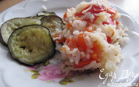 Рецепт Баклажаны с красным паровым рисом в пароварке