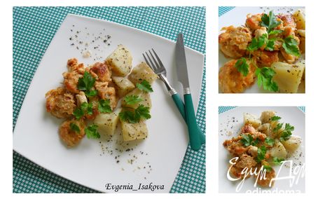 Рецепт Курица с картофелем со специями по-деревенски
