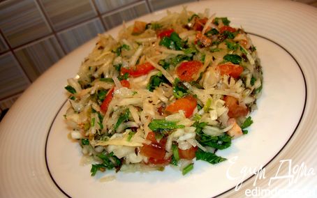 Рецепт Салат из белокочанной капусты с салом
