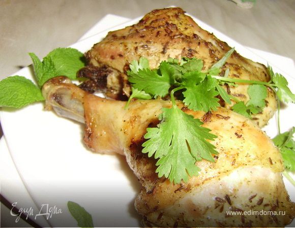 Курица с мятным соусом по-ливански