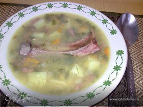 Вкус детства - гороховый суп с копченостями