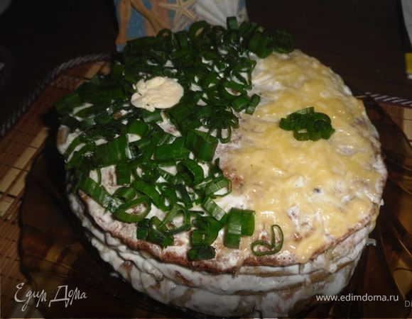 Кабачково -печеночный тортик