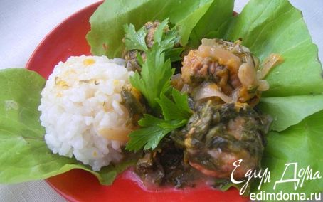 Рецепт Свинина со сливами , шпинатом и чесноком, для Мария (LapSha)