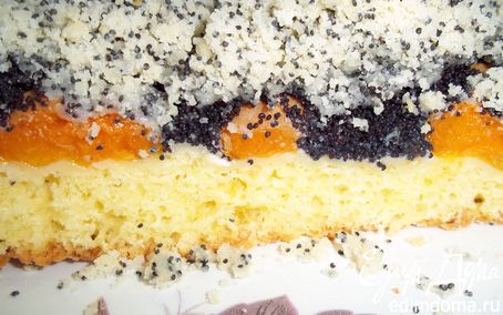 Рецепт Пирог творожный с абрикосово-маковой начинкой