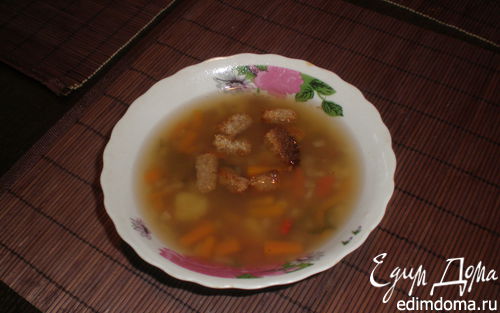 Рецепт Постный суп с сухариками
