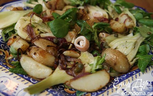 Рецепт Салат с фенхелем, картошкой и кальмарами