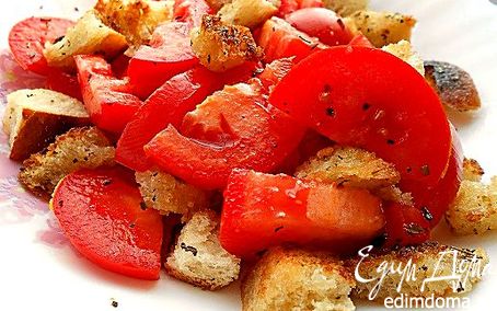 Рецепт Салат из помидоров с прованскими крутонами