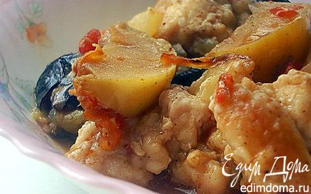 Рецепт Суп-рагу с курицей, черносливом и яблоками