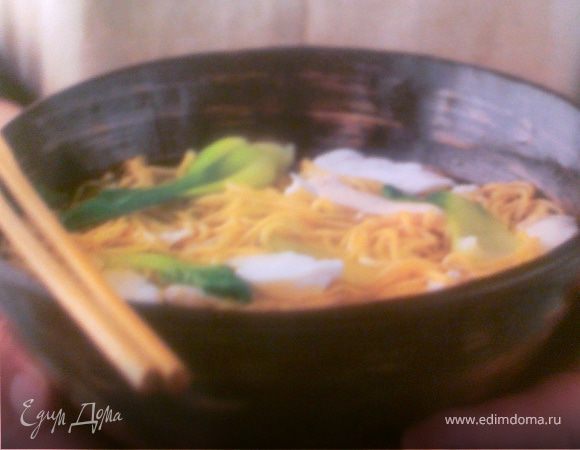Китайская лапша с курицей и рыбой - Cross the bridge noodles