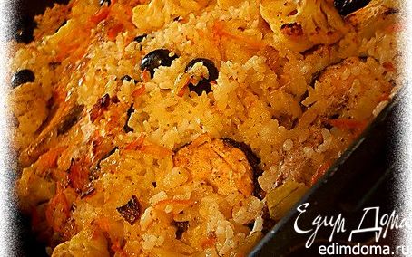 Рецепт Рыба томленая с рисом в духовке