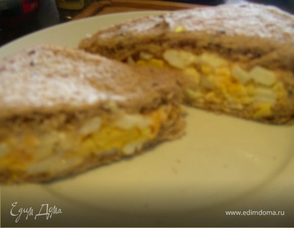 Как приготовить Сэндвич с яйцом и сыром на сковороде рецепт пошагово