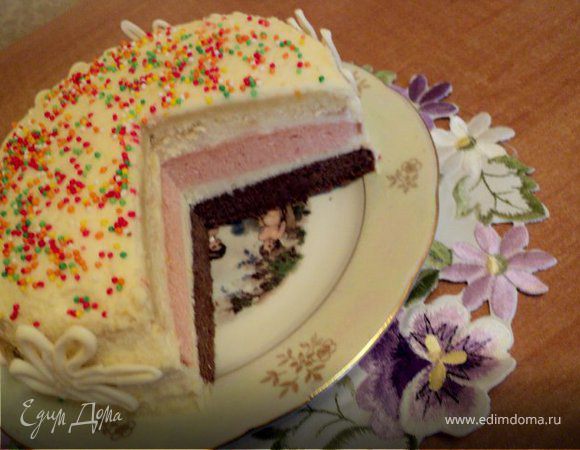 Вариант 2. Быстрый рецепт торта «Радуга» с ягодами