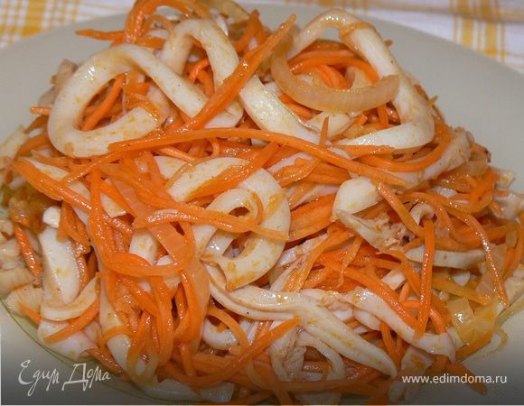 Классический салат с кальмаром – пошаговый рецепт приготовления с фото