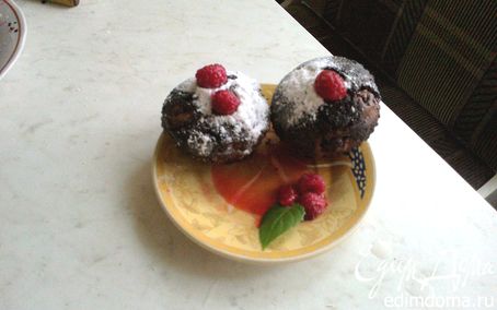 Рецепт Шоколадные кексы-брауни с малиной