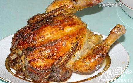 Рецепт Курица в золотистой шубке, или запеченная на бутылке