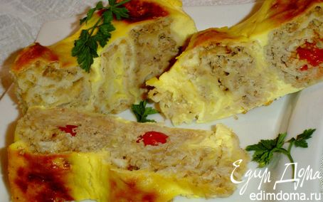Рецепт Пирог из лаваша с мясом, сыром, помидорами -черри для Юлии