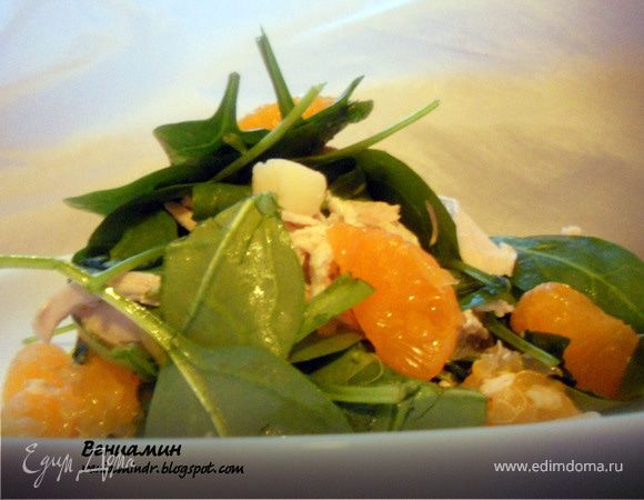Салат с курицей и мандаринами - пошаговый рецепт с фото на ЯБпоела