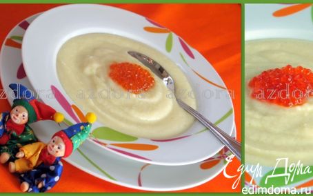 Рецепт Суп-пюре из цветной капусты с красной икрой