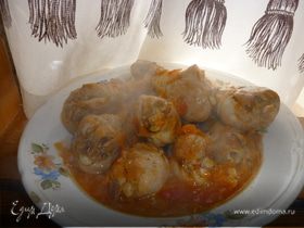 *Плакия*(курица,тушённая в овощном маринаде по-болгарски)