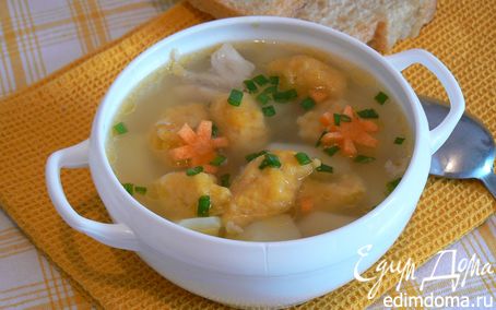 Рецепт Куриный суп с тыквенными клецками