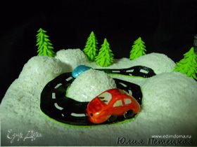Детский торт «Гонки в снегах»