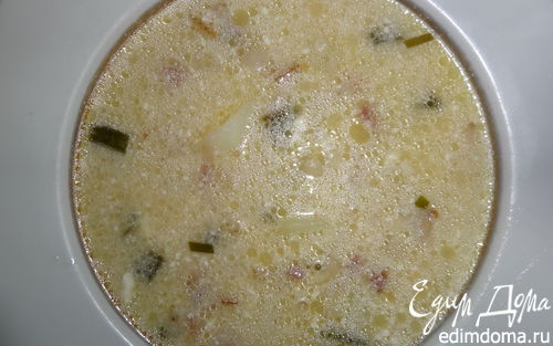 Рецепт Сырный суп с беконом