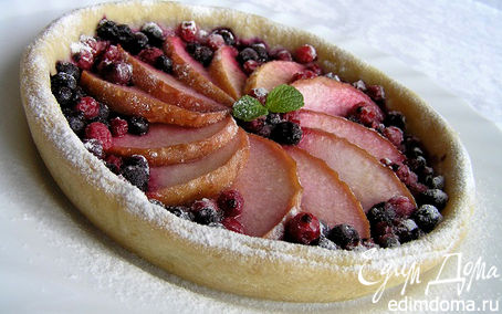 Рецепт Открытый пирог с яблоками и смородиной