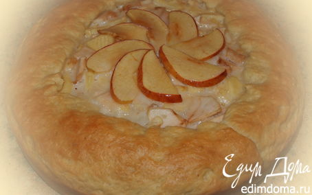 Рецепт Яблочный пирог из вкусного теста со сливочной заливкой