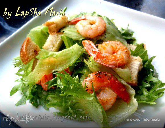 Рецепт простого салата с креветками и авокадо