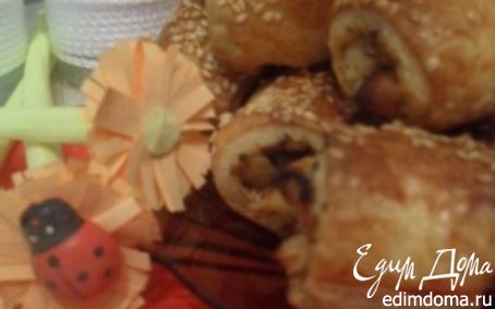 Рецепт Слоеные рулетики с курицей