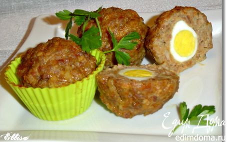 Рецепт Маффины мясные с перепелиными яйцами