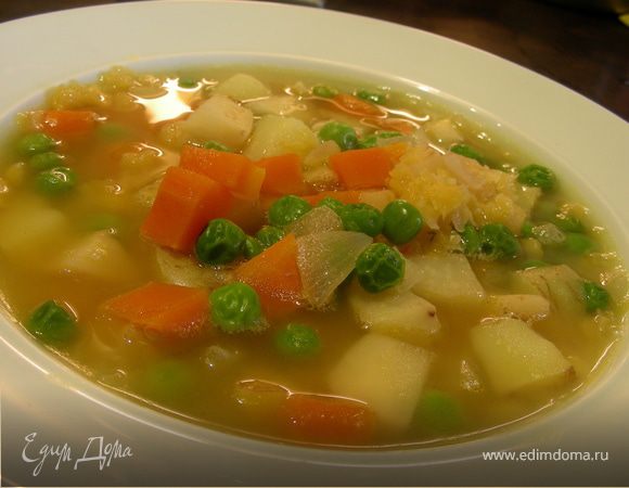 Суп с сырными клецками (рецепты: овощной и куриный с зеленым горошком)