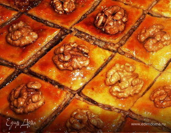 Домашняя турецкая пахлава слоеная рецепт с фото пошагово