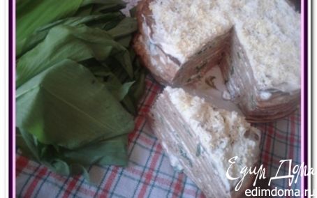 Рецепт Печеночный торт и печеночные рулеты с черемшой