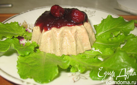 Рецепт Печеночный пудинг с вишневым соусом