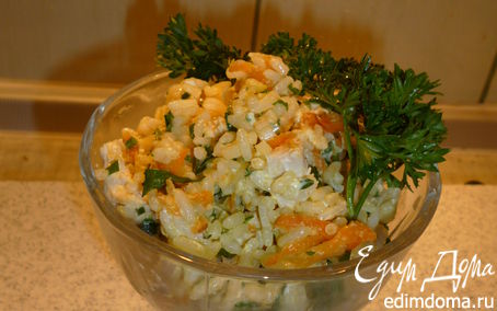 Рецепт Теплый салат с рисом