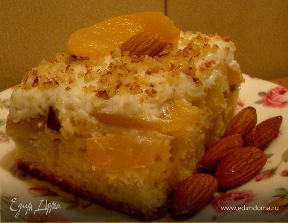 Как приготовить творожный пирог с персиками
