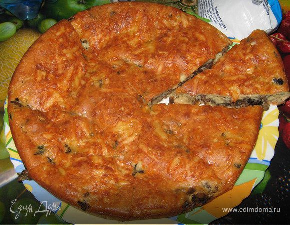 Быстрый пирог из жидкого теста на кефире — рецепт с фото пошагово