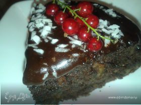 Шоколадный кекс с маком и орехами