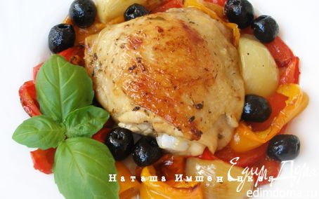Рецепт Курица с овощами и оливками