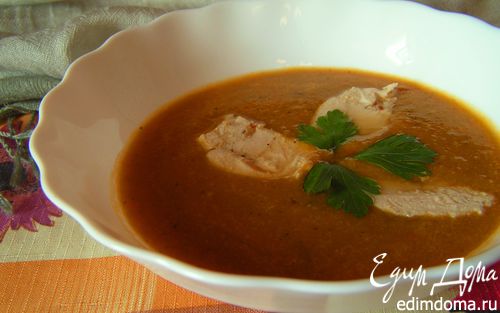Рецепт Суп-пюре из печеных овощей с курицей