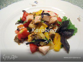 Салат с запеченными баклажанами и перцами
