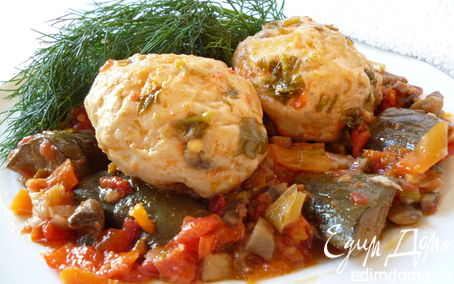 Рецепт Рыбно-грибные тефтельки, запеченные с овощами